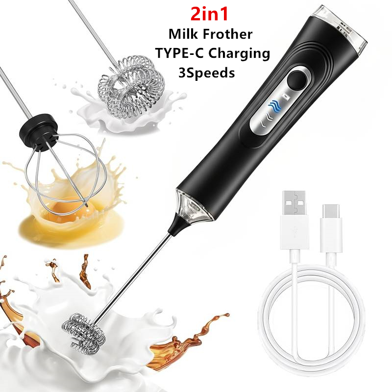 Kitchen Gadgets Must Have - Montalatte Elettrico + Frullino per Uova,