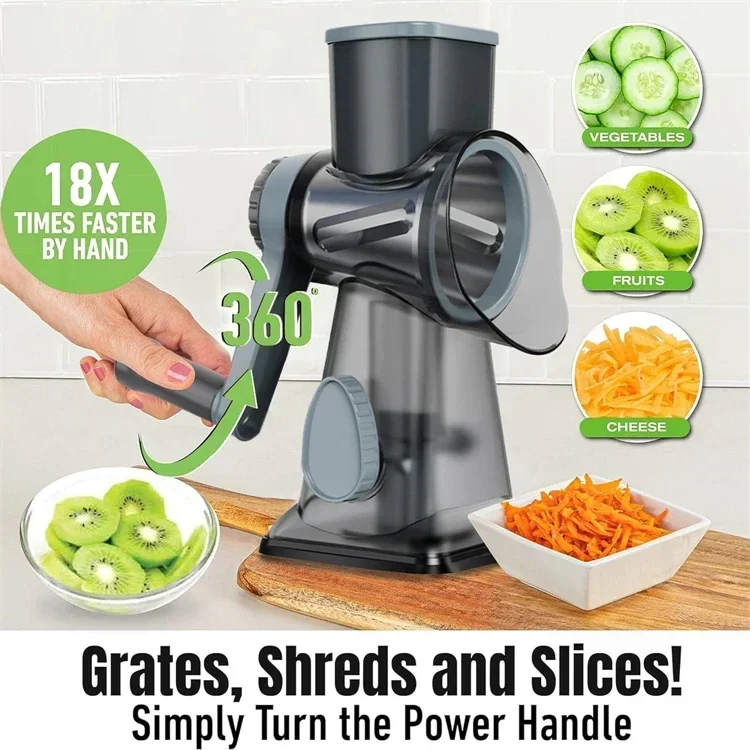 Kitchen Gadgets New 2025 - Grattugia Rotante 3-in-1 2025, Affettaverdure Manuale